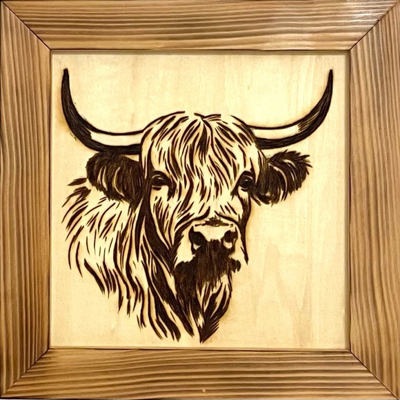Highland cow boho wall art - Picture 2 of 2